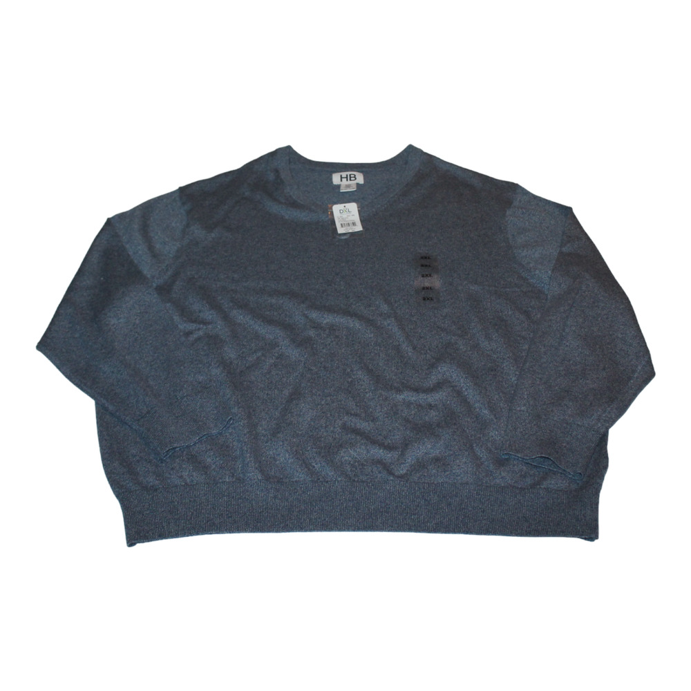 HB Sweater Mens 2XL V-Neck Blue Long Sleeve 100% Cotton NWT‎